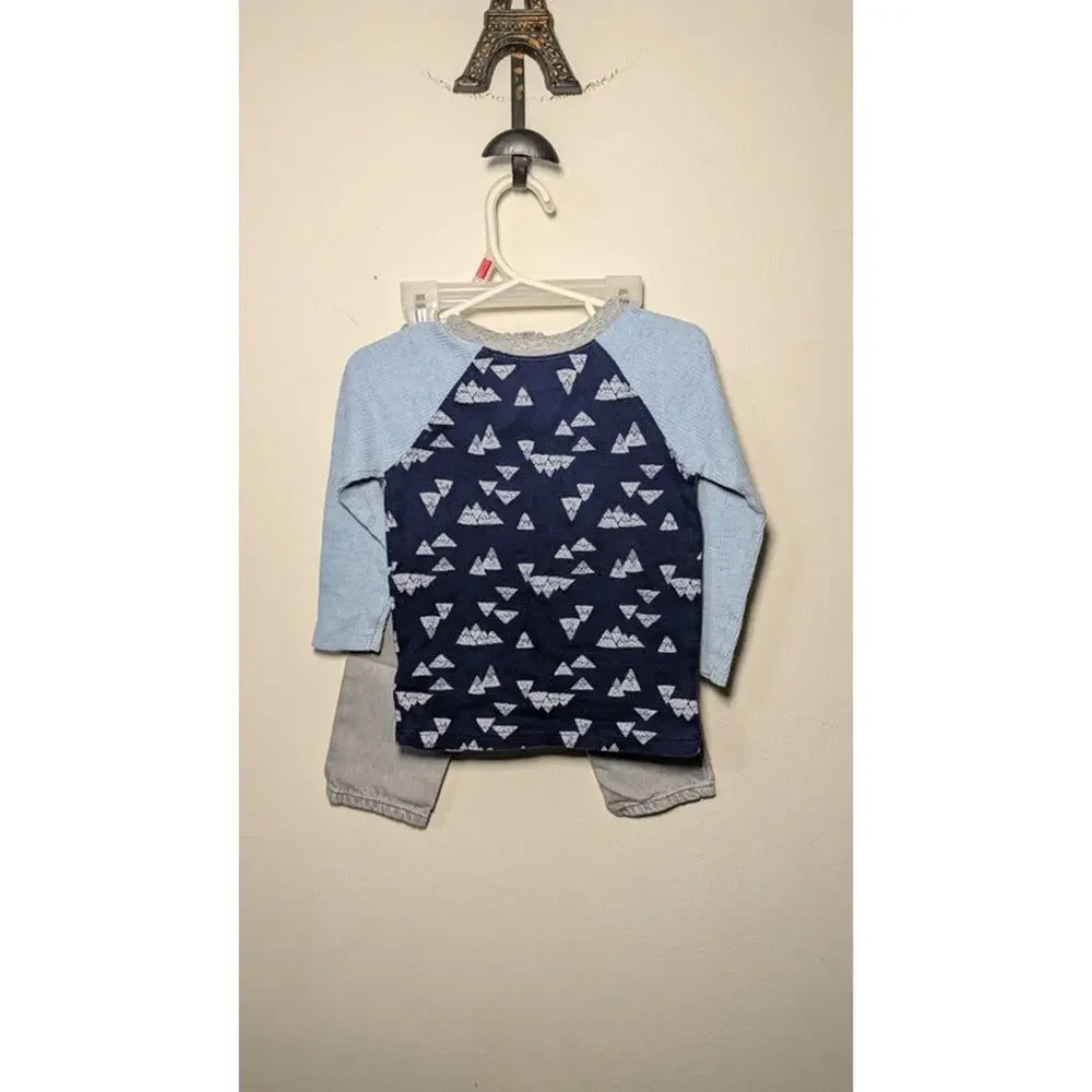 Cat & Jack Blue Thermal Top + Children Place Gray Skinny Jeans Boys Size 2T - Picture 5 of 5